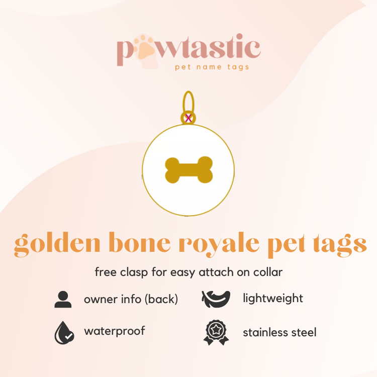 Golden Bone Royale Pet Tags